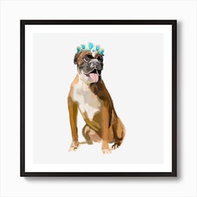 Royal Boxer Dog Art Print