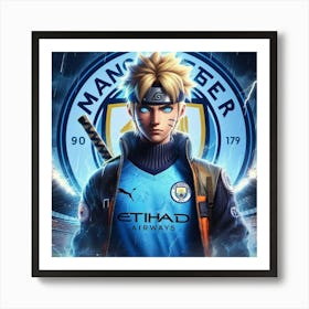 Manchester City Anime fighter canvas Affiche