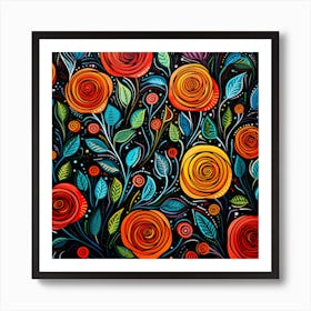 Colorful Roses 11 Art Print