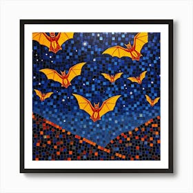 Orange Bats Art Print