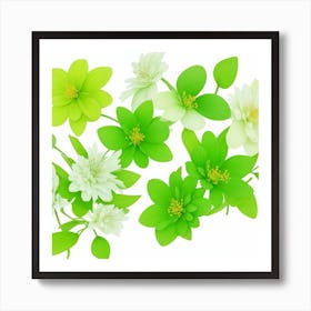 Green Flowers Poster