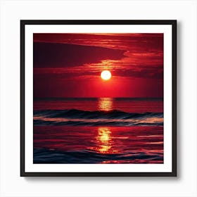 Sunset Over The Ocean 171 Art Print