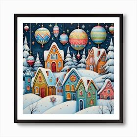 Fairy Christmas Village 4 Art Print