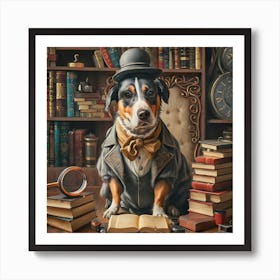 Detective Dog Art Print