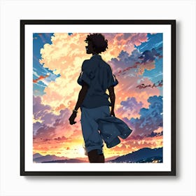 Man Standing On A Beach Art Print