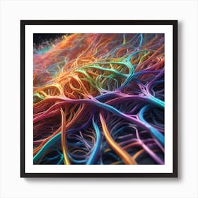 Colorful Network Of Wires 5 Art Print