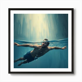 Underwater Man Art Print