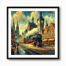 Train On The Tracks 3 Art Print