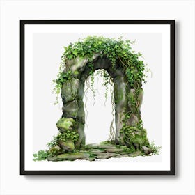 Ivy Covered Stone Arch Art Print