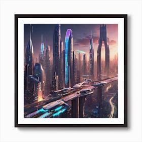 Futuristic Cityscape 76 Póster