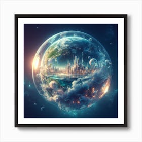 Earth In Space 18 Art Print