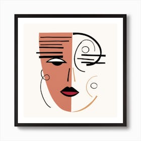 Abstract Woman'S Face 14 Art Print