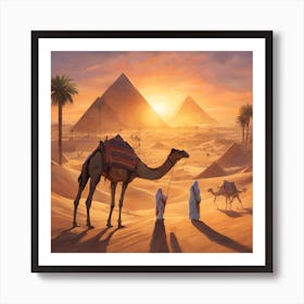 Camels In The Desert Art Print