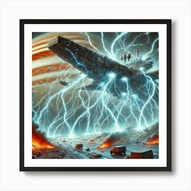 A Sci Fi Depiction Of A Lightning Barrage Being Un Art Print