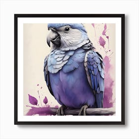 Blue Parrot Art Print