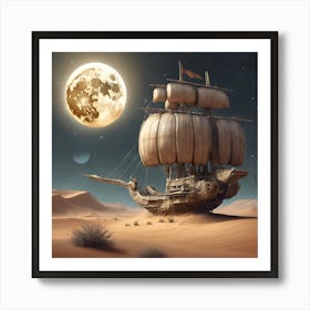 Ship In The Desert Art Print