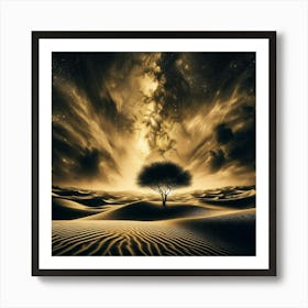 Lone Tree In The Desert 1 Art Print