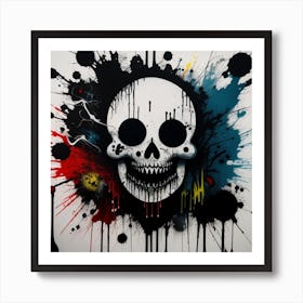 Skull Splatter 4 Art Print