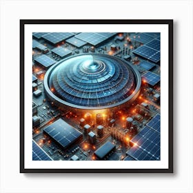 City With Solar Panels Art Print