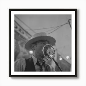 Untitled Photo, Possibly Related To Klamath Falls, Oregon, Sideshow Barker At The Circus By Russell Lee Art Print