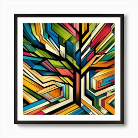 Abstract modernist Acacia tree Art Print