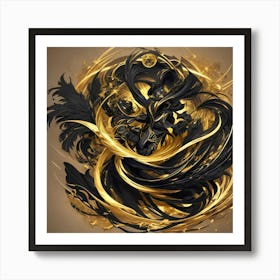 Black And Gold Art Print