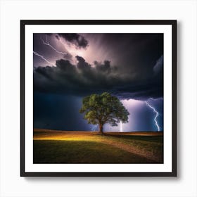 Lightning Tree 17 Art Print