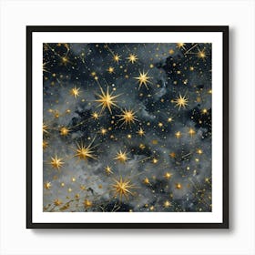 Gold Stars In The Sky 1 Art Print