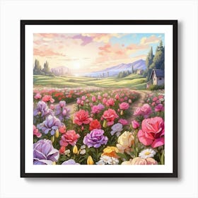 Peony Field Art Print