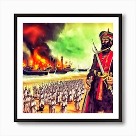 Battle Of Agra 1 Art Print