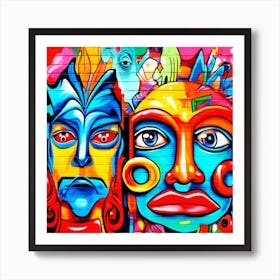 Beautiful cubism graffiti 1 Art Print