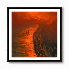 Sun Rises Over The Sea Art Print