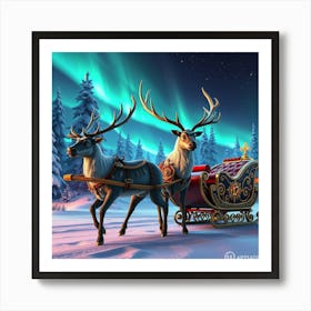 Santa'S Sleigh Art Print