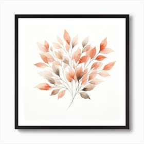 Watercolor Leaves 4 Art Print