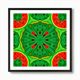 Watermelon Mandala Art Print