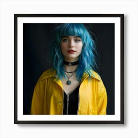 Blue Haired Girl 1 Art Print