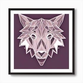Geometric Wolf 1 Art Print