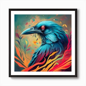 Crow Of Fire Print Art Print