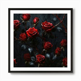 Dark Roses Art Print