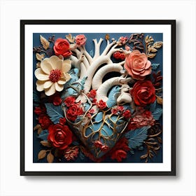 Heart with rose Art Print