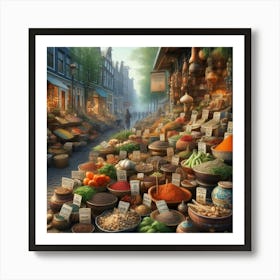 Roaming Amsterdam S Markets, Sampling Exotic Spices And Savoring The Aromas Style Scent Sational Market Realism (1) Art Print