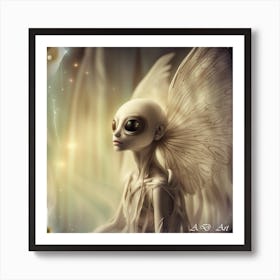 A Creature From An Unknown Dimension Shows Itself - Creative Art Portrait Art Print