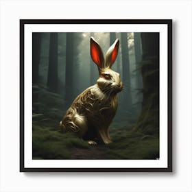 Golden Rabbit In The Forest 1 Art Print