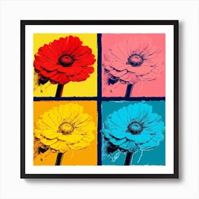 Andy Warhol Style Pop Art Flowers Calendula 3 Square Art Print