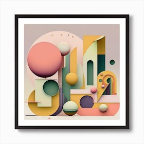 Abstract 60's Bauhaus Art Print