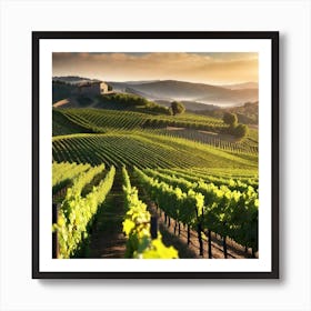 Vineyards At Sunset 3 Art Print