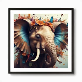 Elephant’s Autumn Symphony Art Print