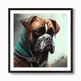 Watercolor Boxer Dog Art Print