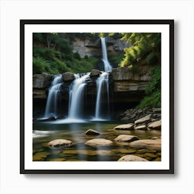 Waterfall In The Forest 26 Art Print