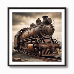 Rusty Train Created using Imagine AI Art Art Print